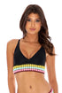 Luli Fama Night Lights POMPOM TRIM BUSTIER TOP